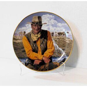 John Wayne Rugged Horseman Porcelain Plate Robert Tanenbaum Franklin Mint